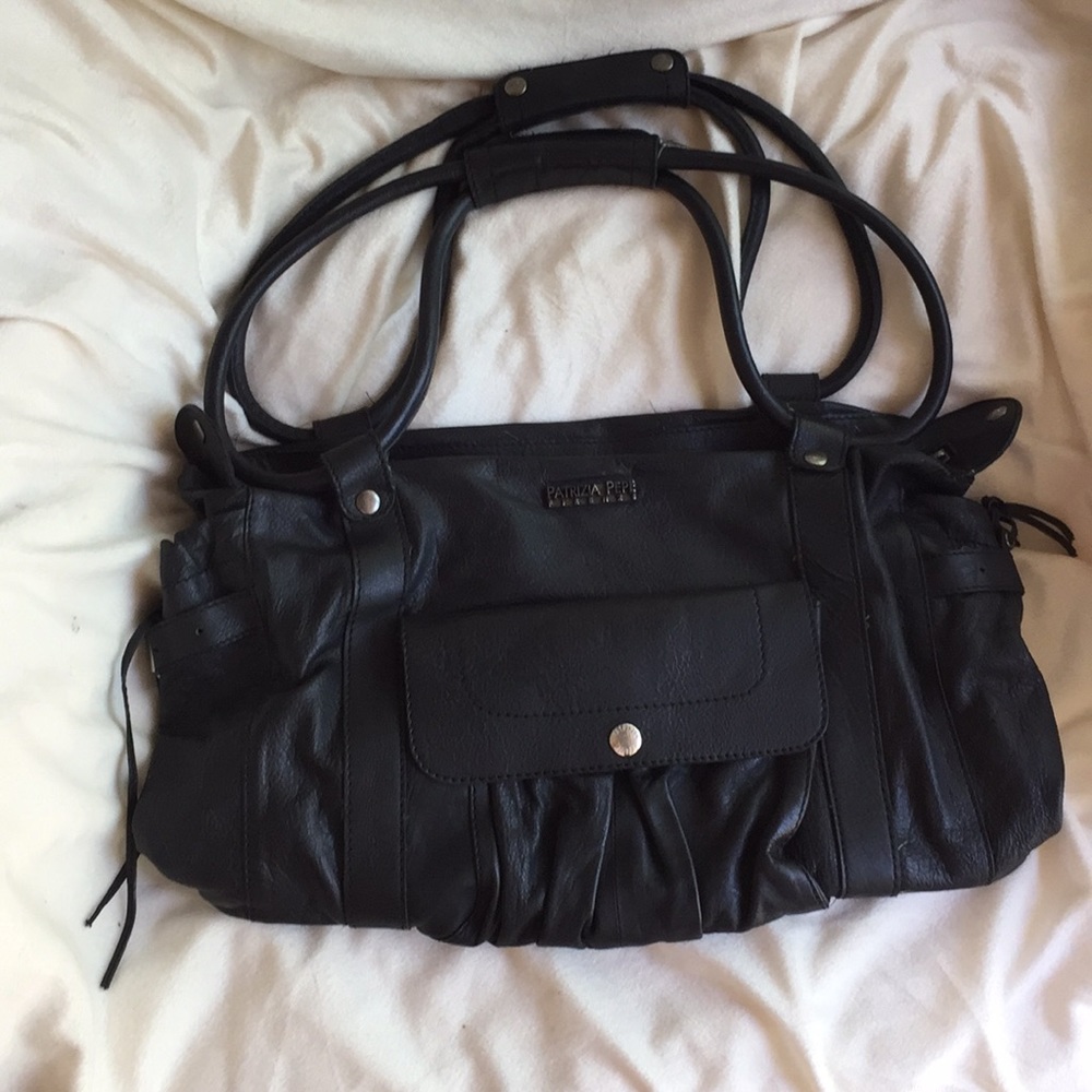 Patrizia Pepe Firenze Black Leather Shoulder Bag Made in Italy 🇮🇹
